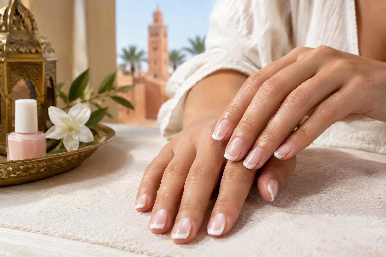 French manucure Marrakech, élégance au naturel